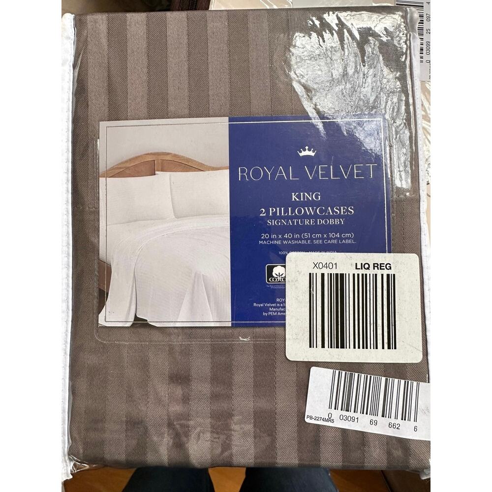 Royal Velvet Dobby Stripe Pillowcase Pair